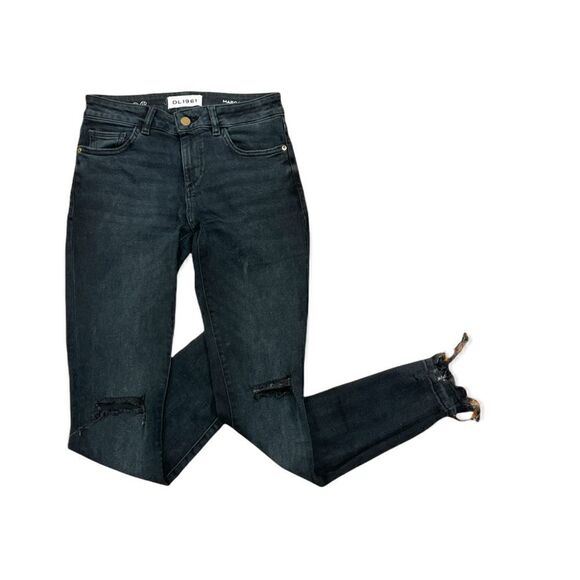 Dl 1961 Margoux Intasculpt Ankle Skinny Dark Navy Size 24 W/ Frayed Ankle - Picture 3 of 8